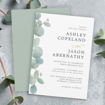 Casamento Simples de Eucalyptus Watercolor