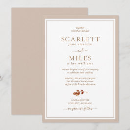 Convites Casamento Simples de Folhas de Outono