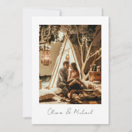 Convites Casamento Simples de Fotografias Elegante Minimali