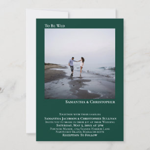 Convites Casamento Simples de Fotografias Emerald Verde Mod