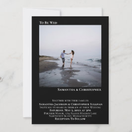 Convites Casamento Simples de Fotografias Negra Moderna Min