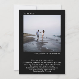 Convites Casamento Simples de Fotografias Negra Moderna Min