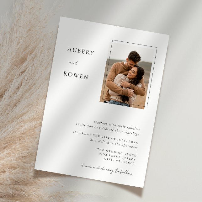 Convites Casamento Simples de Fotografias Preto e Branco El (Criador carregado)