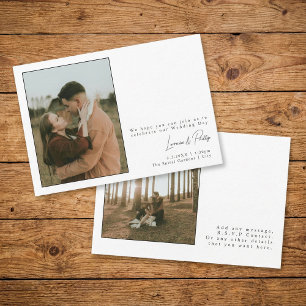Convites Casamento Simples de Fotos Elegante Minimalista