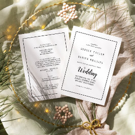 Convites Casamento Simples de Frente Minimalista e Frame Tr
