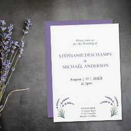 Convites Casamento Simples de Lavanda