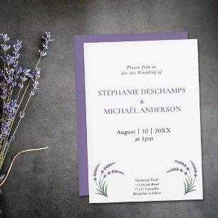 Convites Casamento Simples de Lavanda