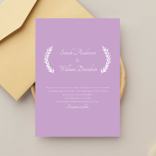 Convites Casamento Simples de Lavandas Elegante Floral