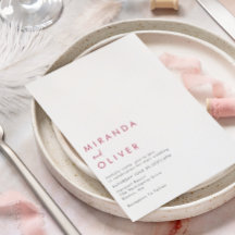 Casamento Simples de Monograma Branco Magenta Mode