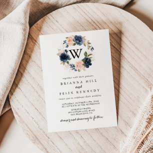 Convites Casamento Simples De Monograma De Inverno