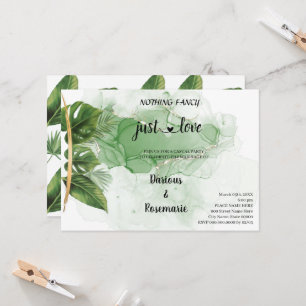 Convites Casamento Simples de Palma Tropical Apenas Amor