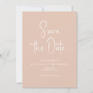 Convites Casamento Simples de Peach Código QR Guardar Dat