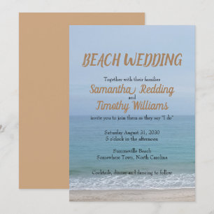Convites Casamento Simples de Praia do Serene Ocean