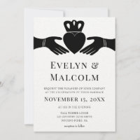 Casamento Simples de Preto e Branco em Anel de Cla