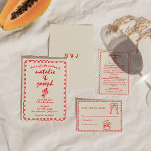 Casamento Simples De Quirky Com Retrô Desenhado À 