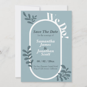 Convites Casamento Simples De Rococo Blue Salve A Data