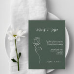 Convites Casamento Simples de ROE Dusky Verde e Branco<br><div class="desc">Feita para você!</div>