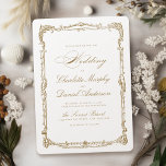 Convites Casamento Simples de Script Clássico de Frame Vint<br><div class="desc">Este elegante convite para o casamento apresenta o roteiro clássico e o quadro de colheita de ornamentados em cor dourada,  simples e eterno,  excelente para o casamento clássico moderno,  casamento vintage romântico e casamento tradicional formal. Ver todas as peças correspondentes na coleção</div>
