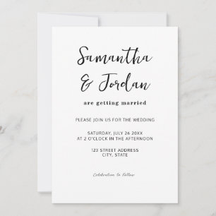 Convites Casamento Simples de Script Moderno