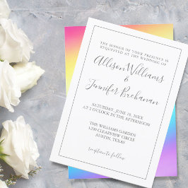 Convites Casamento Simples de Tipografia Chic LGBTQ Gay