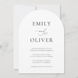Convites Casamento Simples do Arco Negro e Branco