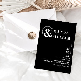 Convites Casamento Simples do Código QR Mínimo Negro