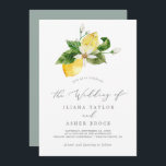 Convites Casamento Simples do Jardim de Limão Moderno<br><div class="desc">Este simples convite de casamento para um jardim de limão moderno é perfeito para um casamento de primavera ou verão. O design mediterrânico rústico apresenta limões aquosos brilhantes e bonitos com flores brancas boêmicas e folhas verdes elegantes.</div>