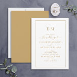 Convites Casamento Simples Dourado de Monograma Formal Eleg<br><div class="desc">Bem-vindo ao dia mais importante da sua vida! Seu dia de casamento! Você sonhava com esse dia desde que era uma garotinha e agora está finalmente aqui. O Simples Convite Formal de Monograma Dourado Elegante é a forma perfeita de começar sua jornada ao casamento. Esta tendência e este convite formal...</div>