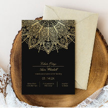 Casamento Simples Dourado Mandala Elegante