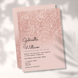 Convites Casamento Simples e Elegante com Brilho em Dourado