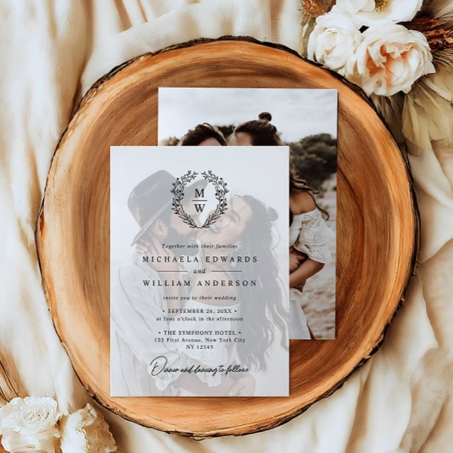 Convites Casamento Simples e Elegante com Sobreposição de T (Criador carregado)