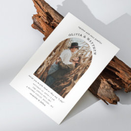 Convites Casamento simples e elegante de foto de arco minim