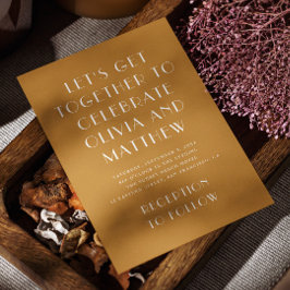 Convites Casamento simples e minimalista amarelo-mostarda