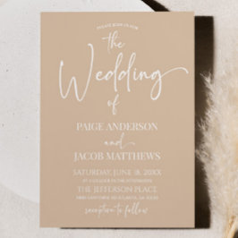 Convites Casamento Simples E Minimalista De Beige Tan Boho