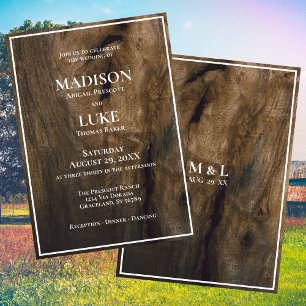 Convites Casamento Simples E Minimalista De Madeira Rústica