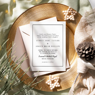 Convites Casamento Simples e Minimalista de Quadros Tradici