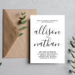 Convites Casamento Simples e Minimalista do Script True Sim<br><div class="desc">Este simples e maravilhoso convite de casamento é perfeito para o minimalista de todos nós! Por favor,  entre em contato comigo se você quiser ajuda para personalizar a parte de texto deste convite para casamento.</div>