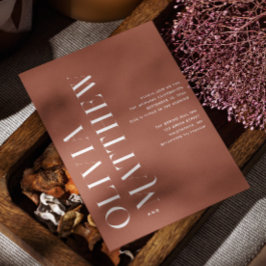 Convites Casamento simples e minimalista do Terracotta + de