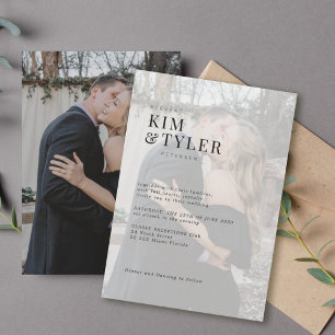 Convites Casamento simples e moderno com sobreposição de fo