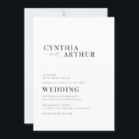 Convites casamento simples e moderno preto e branco<br><div class="desc">casamento moderno de temas negros e brancos. Os detalhes e cores do texto podem ser personalizados para corresponder às cores do tema do casamento.</div>