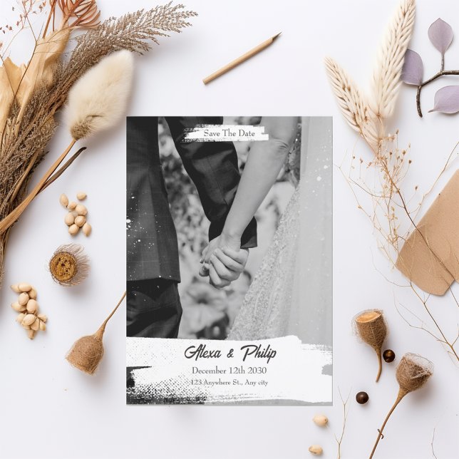 Convites Casamento Simples e Negro Branco (1)