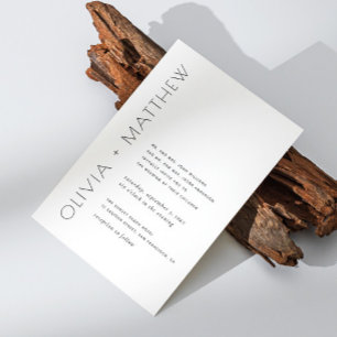 Convites Casamento simples e negro, simples e minimalista