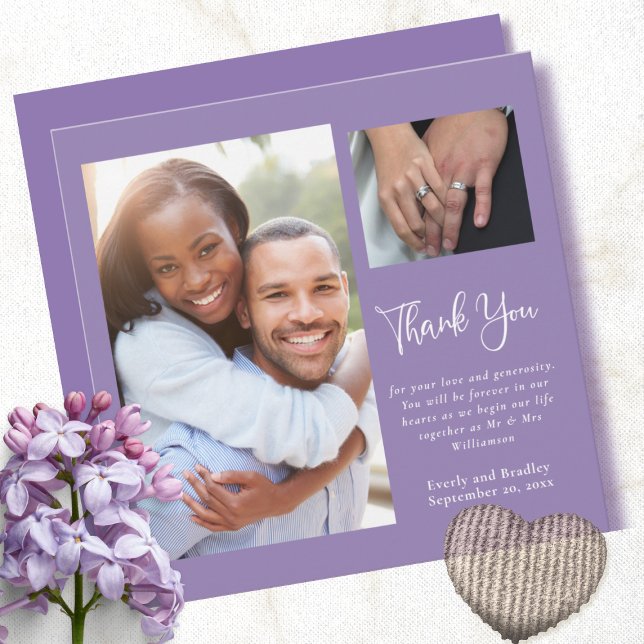 Convites Casamento Simples E Roxo Muito Obrigado (Criador carregado)