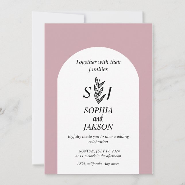 Convites Casamento Simples e Simples (Frente)