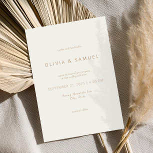Convites Casamento Simples E Simples De Ivory Tan