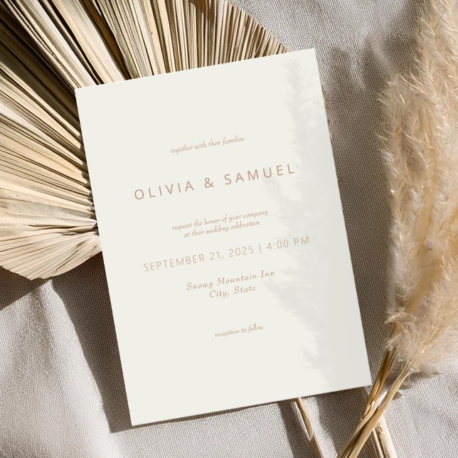 Convites Casamento Simples E Simples De Ivory Tan (Criador carregado)