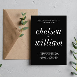 Convites Casamento Simples e Simples Negro Simplicidade 2 V