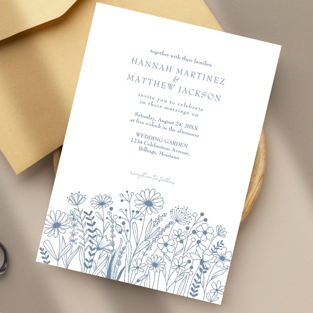 Convites Casamento Simples Elegante Boho (Criador carregado)