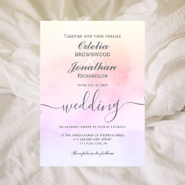 Convites Casamento Simples Elegante De Aquarela Estética