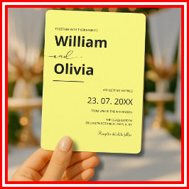 Convites Casamento Simples Elegante E Minimalista Amarelo